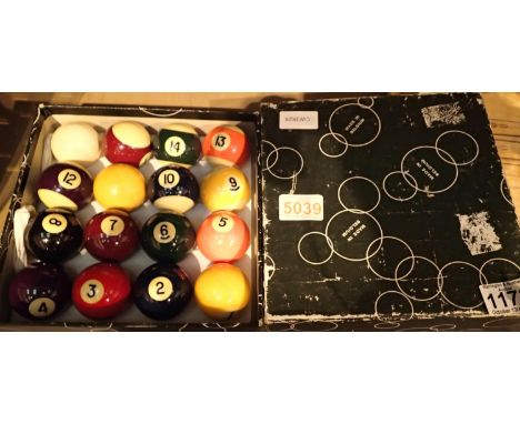 Full set of Belgian made pool balls. P&amp;P Group 2 (£18+VAT for the first lot and £3+VAT for subsequent lots) 