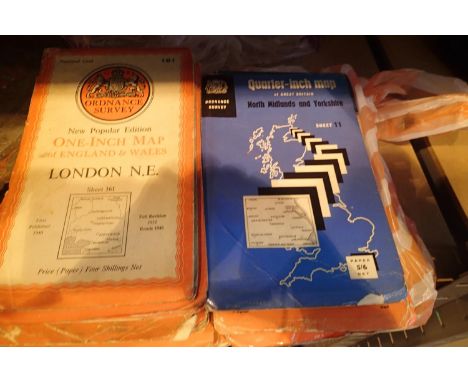 Collection of vintage Ordnance Survey maps. Not available for in-house P&amp;P, contact Paul O'Hea at Mailboxes on 01925 6591