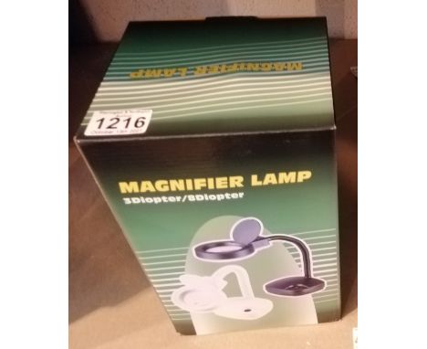 New and boxed 3/8 magnifier lamp. P&amp;P Group 2 (£18+VAT for the first lot and £3+VAT for subsequent lots) 
