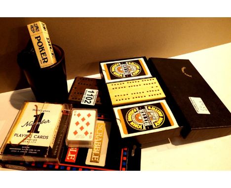 Collection of games including John Smith cribbage cards, poker dice etc. P&amp;P Group 1 (£14+VAT for the first lot and £1+VA