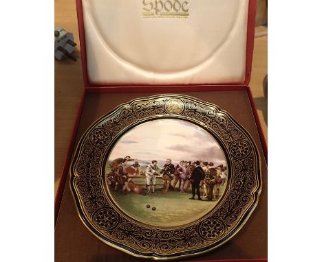 A boxed Spode Sir Francis Drake cabinet plate. Not available for in-house P&amp;P, contact Paul O'Hea at Mailboxes on 01925 6