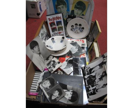 Beatles Memorabilia - A nice collection to include 1960's transfer print dish and two plates, a quantity of  1960's black and