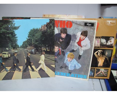 The Beatles Box 'From Liverpool' (Eight LP Set);  Rubber Soul LP patents pending outer sleeve; The Who 'Direct Hits (Track 61