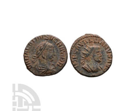 Died circa 284 A.D. Antioch mint. Obv: VABALATHVS V C R IM D R legend with laureate draped and cuirassed bust right. Rev: IMP