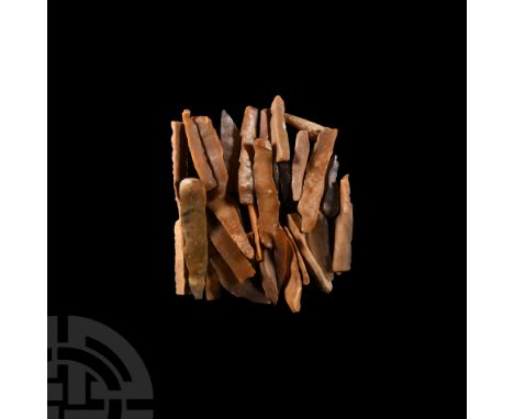Neolithic Period, circa 6th millennium B.C. Comprising thirty flint blades and other implements.   30 grams total, 23-70 mm (