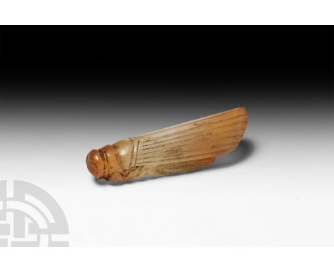 Circa 1st century A.D. Carved in the round with wings folded; tail absent. Cf. Christie's, Ancient Jewelry, 9 December 2010, 