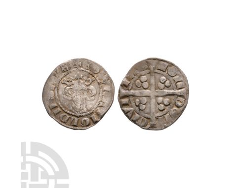 1299-1301 A.D. Class 9. Obv: facing bust with EDW R ANGL DNS HYB legend. Rev: long cross and pellets dividing CIVI TAS LON DO