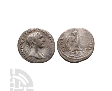 104 A.D. Rome mint. Obv: IMP TRAIANO AVG GER DAC P M TR P COS V P P legend with laureate bust right. Rev: S P Q R OPTIMO PRIN