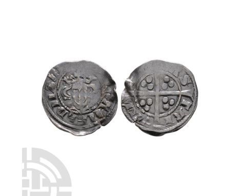 1299-1301 A.D. Class 9b. Obv: facing bust with EDW R ANGL DNS HYB legend. Rev: long cross and pellets dividing VILL NOVI CAS 