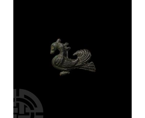 10th century A.D. Modelled in profile with detailed high-relief plumage. Cf. Hammond, B., British Artefacts vol.3 - Late Saxo