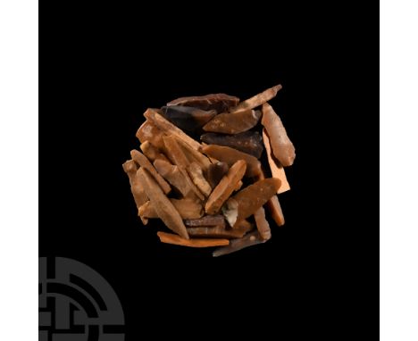 Neolithic Period, circa 6th millennium B.C. Comprising thirty flint knives.   88 grams total, 31-57 mm (1 1/4 - 2 1/4 in.). F