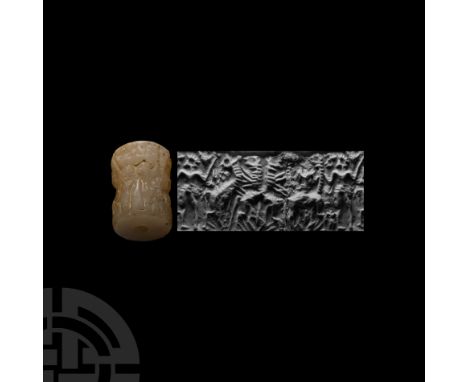 Circa 3rd millennium B.C. With frieze of advancing figures. Cf. Collon, D., Near Eastern Seals, London, 1990, item 39, for ty