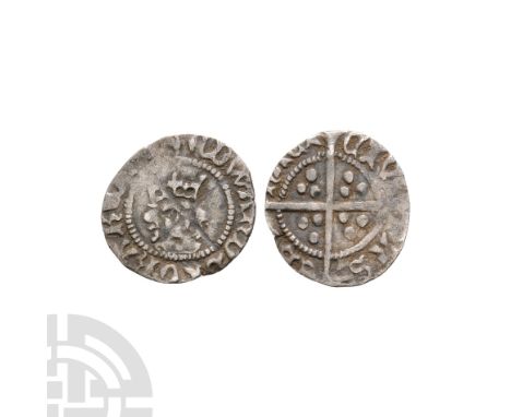 13th century A.D. First reign, light coinage. Obv: facing bust with trefoils at neck and EDWARD DI GRA REX legend with 'lis' 