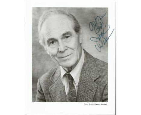 Joseph Wiseman autographed photo. Black and white 8x10 portrait photograph autographed by actor Joseph Wiseman (1918 - 2009),