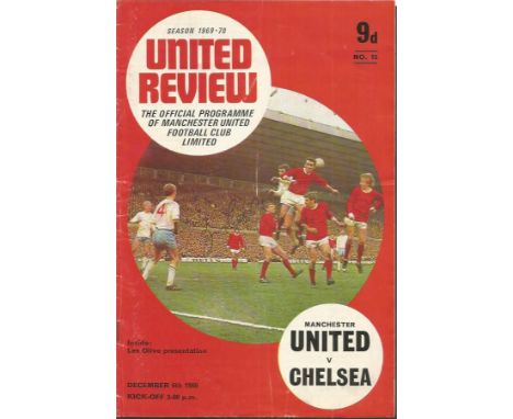 Bobby Charlton 1969 Manchester United V Chelsea Programme Signed By Bobby Charlton  Good condition.   All items come with a C