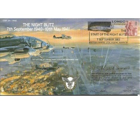 Air Marshall Sir John Rowlands GC signed Centenary of Flight cover COF 34-1940 The Night Blitz cover Good condition.   All it