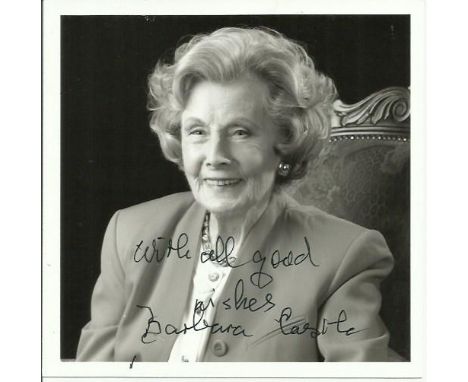 Barbara Castle signed 4 x 4 b/w portrait photo Good condition.   All items come with a Certificate of Authenticity and can be