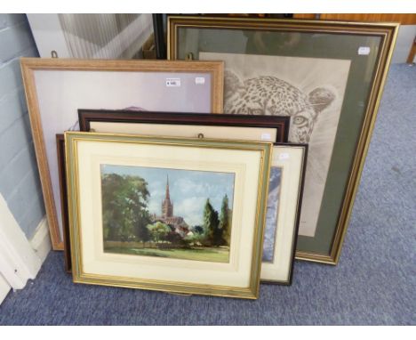 LESKOUBA ARTIST SIGNED LIMITED EDITION PRINT 'DUCKS',   FOUR OTHER FRAMED COLOUR PRINTS PETER WARD (MODERN)  ACRYLIC ON BOARD
