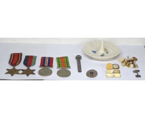 A mixed lot to include WWII medals, the Defence medal, 1939/1945 war medal, the 1939-1945 Star, the Burma star, together with