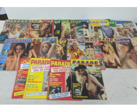 A collection of 24 Parade vintage adult magazines, from 1972Location: 