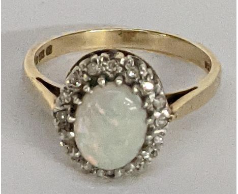 A 9ct gold diamond ring, total weight 3.4gLocation: 