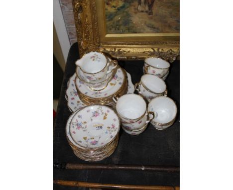 A Royal Stafford bone china Violets-Pompadour pattern tea service (37 pieces) 