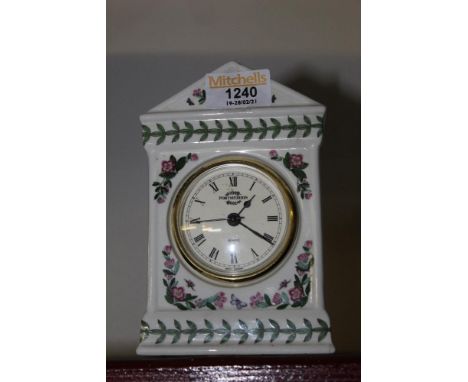 A Portmerion pottery Botanic Garden mantle clock, 5.5 cm high