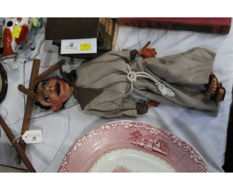Puppet of a monk (no visible maker's mark), height approx 46 cm