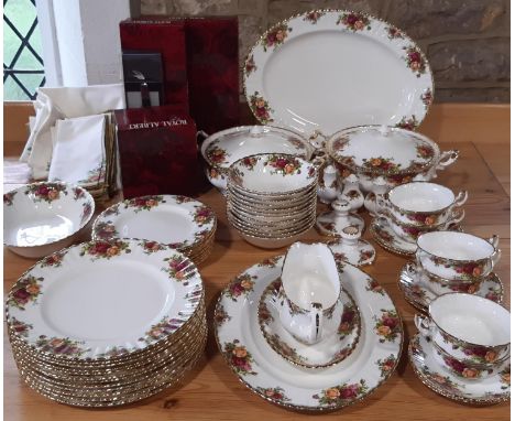 A mixed quantity of Royal Albert Old Country Roses pattern dinner wares to include twelve dinner plates, eight side plates, s