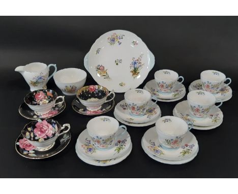 A Shelley Wild Flowers pattern tea service, further Paragon wares, etc 