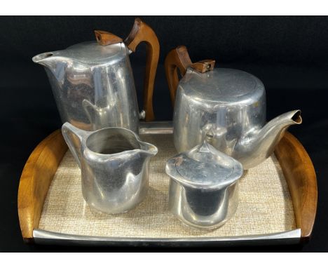 A Picquot Ware Tea/Coffee Service complete with tray, together with silver plated table ware, several boxes of Community Plat