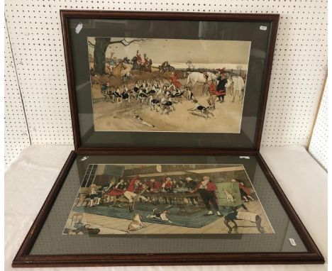 Cecil Aldin (1870-1935) Two hunting related chromolithographic prints depicting different scenes, both signed and dated 1900 