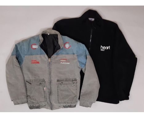 A vintage jacket used by sound crew on the Depeche Mode 1985 world tour with zip front and quilted lining (estimate size M) t
