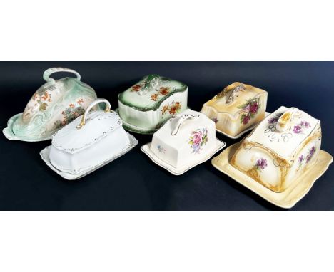 Six Edwardian ceramic cheese wedges and covers (6) 