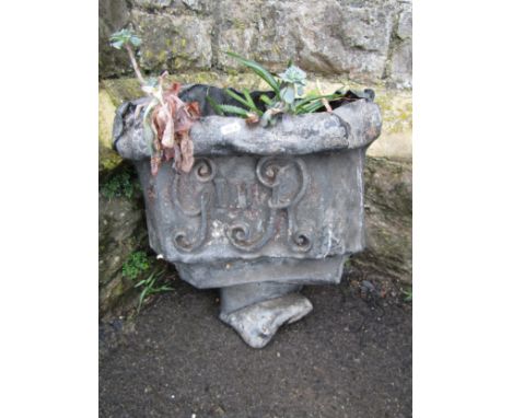 A George III corner rain water hopper (AF) 43cm high x 44cm wide x 20cm deep 