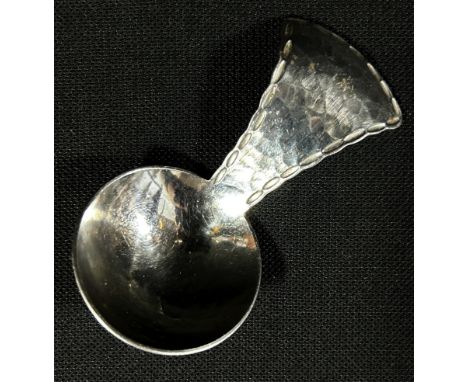 Keswick School of Industrial Art Firth Staybrite hammered caddy spoon 
