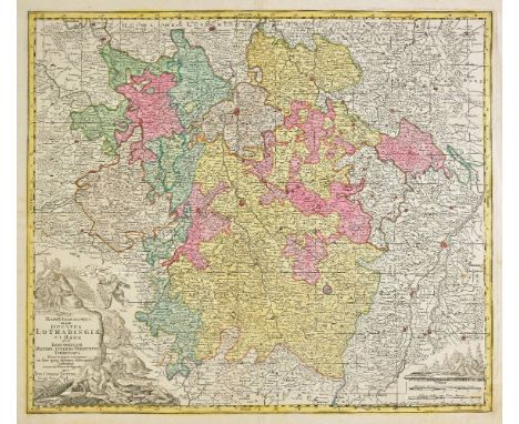 France &amp; Belgium. Lotter (Tobias Conrad), Mappa geographica in qua Ducatus Lotharingiae et Barr..., Augsburg, circa 1740,