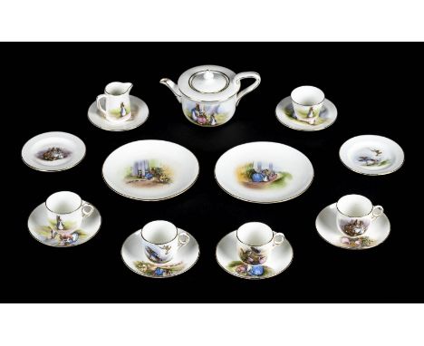 *[Potter, Beatrix]. A complete Peter Rabbit tea service, Stoke-on-Trent: Grimwades, circa 1922,  comprising a tea pot with li