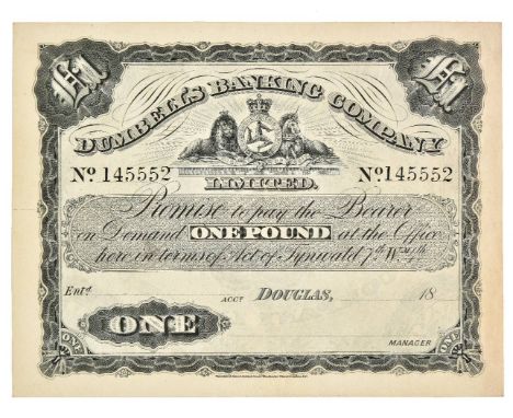 Banknote. Dumbell's Banking Company Limited. One-pound note, Douglas, Isle of Man: printed by Waterlow &amp; Sons, Limited, d