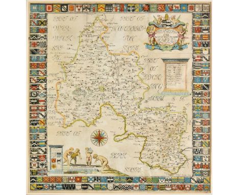 *Oxfordshire. Plot (Robert), The Map of Oxfordshire, [1677], hand coloured engraved map, decorative cartouche, mileage scale,