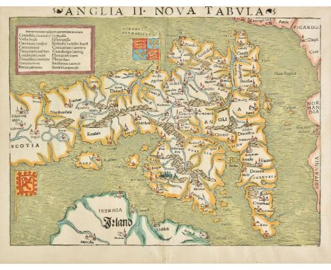 *England &amp; Wales. Munster (Sebastian), Anglia II. Nova Tabula, published Basle, circa 1550, woodcut map with early outlin