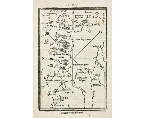 British Isles. Bordone (Benedetto), Inghilterra secondo Tolemeo [printed on map], 1st edition, published Venice, [1528], unco