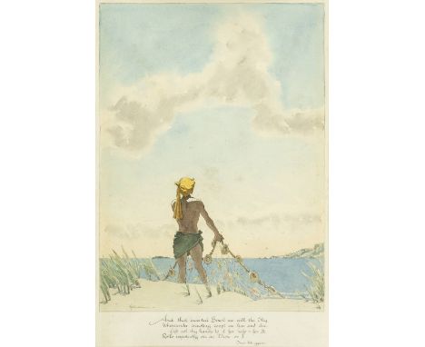 *Paterson (A.S., early 20th century). Original illustration for The Rubaiyat of Omar Khayyam, watercolour, depicting the back