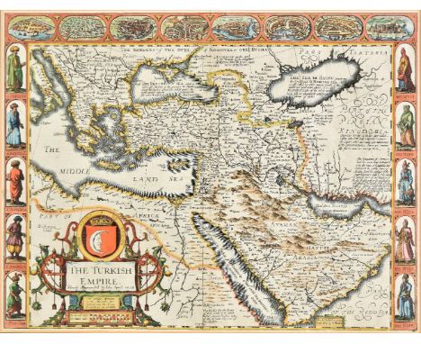 *Turkish Empire. Speed (John), The Turkish Empire, published George Humble, [1627], hand coloured engraved 'carte-a-figures' 