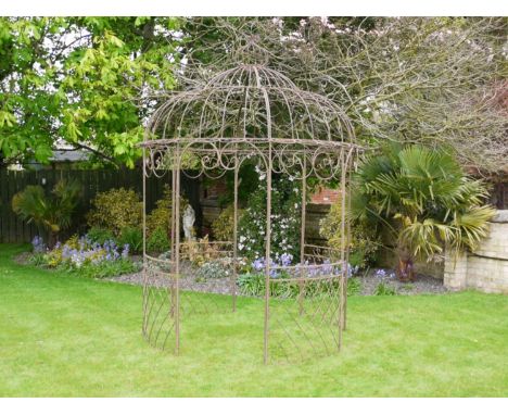 ARCHITECTURAL GARDEN PERGOLA, Regency style, oxides metal, 300cm x 225cm x 225cm. 