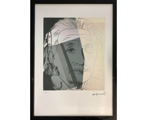 ANDY WARHOL, 'Einstein' lithograph, 55cm x 38cm, published Leo Castelli Gallery, stamped verso from edition, framed. 