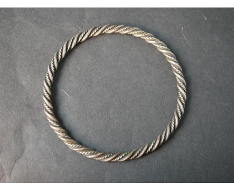 A Georg Jensen silver rope twist bangle, design no. 17B, George Jensen oval mark. 