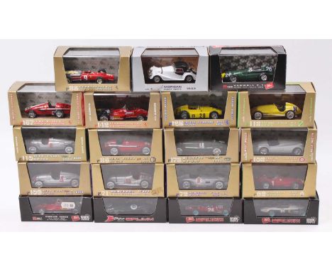 19 Brumm Oro Series 1/43rd scale diecasts, with examples including an Alfa Romeo HP350, a Bugatti Type 59 1933, a Ferrari 126
