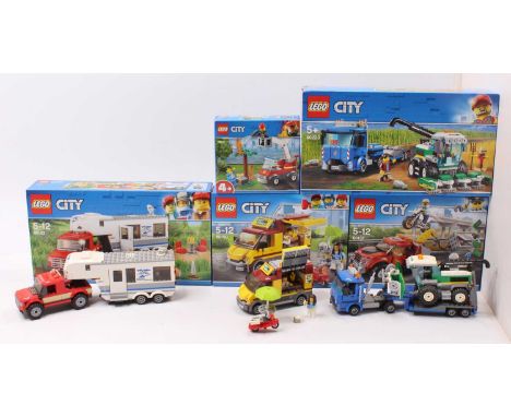 A Lego City boxed complete, constructed, construction set to include No. 60212 Fire Engine, No. 60137 Police Chase gift set, 