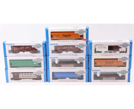 Bachmann Silver Series American outline goods wagons, HO scale, ten assorted bogie wagons, all (M) (BM)